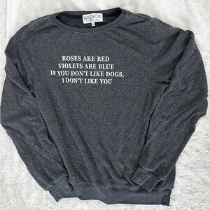 WILDFOX Roses are Red Dogs Quoted Jumper